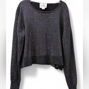 Sam Edelman Black and silver sparkly cropped sweater size 10